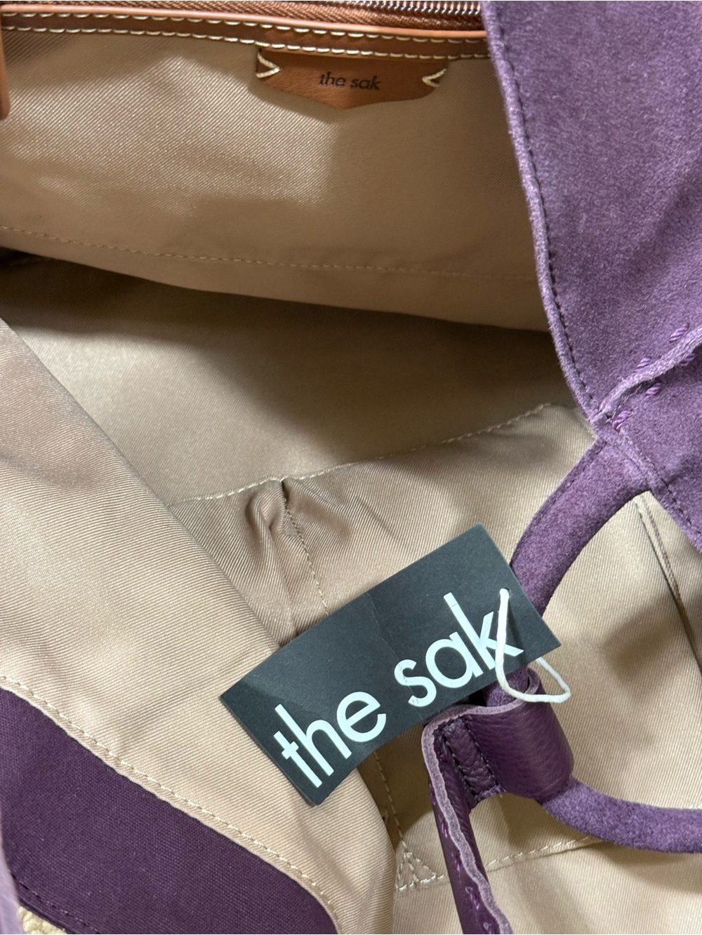 The Sak Los Feliz Large Tote Aubergine Suede NWT Bag - Picture 3 of 3